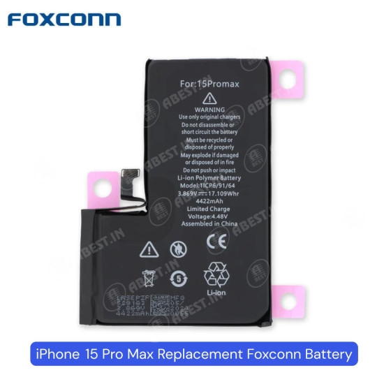 Foxconn Replacement Battery for iPhone 15 Pro Max - High Capacity